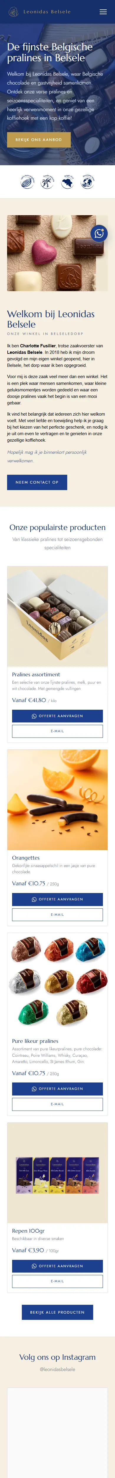 Leonidas Belsele op een smartphone