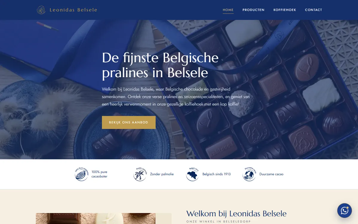 De homepage van Leonidas Belsele