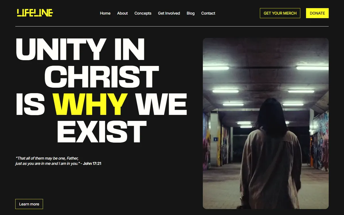 De homepage van Lifeline